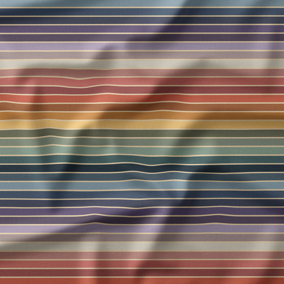 Stained Glass Stripes - Organic Cotton/Spandex Euro Knit Jersey
