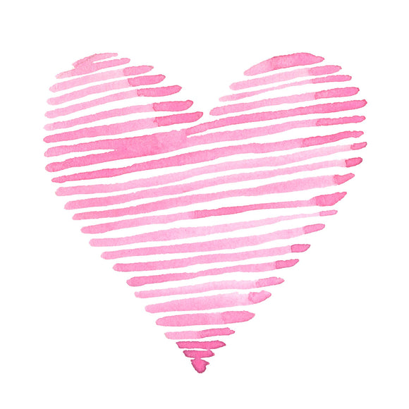 Striped Heart - DTF Transfer/Iron On or Heat Press