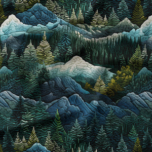 Tapestry Mountains - Organic Cotton/Spandex FRENCH TERRY