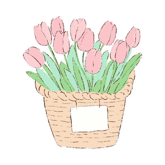 Tulip Basket - DTF Transfer/Iron On or Heat Press