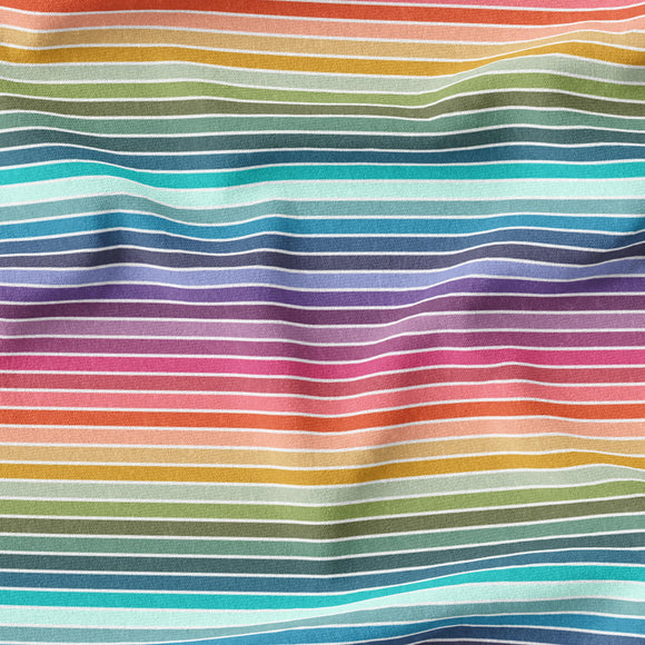 Ultimate Rainbow Stripes - Organic Cotton/Spandex Euro Knit Jersey