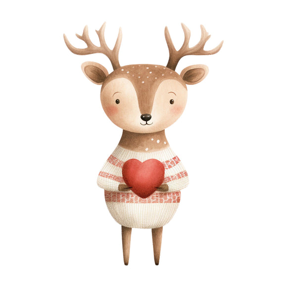 Valentine Deer - DTF Transfer/Iron On or Heat Press