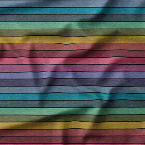 Vibrant Heathered Stripes - Organic Cotton/Spandex Euro Knit Jersey