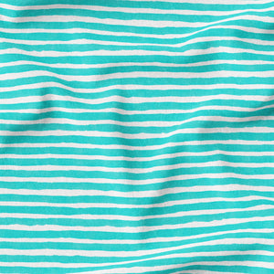 Watercolor Mini Stripes - JADE - Organic Cotton/Spandex Euro Knit Jersey