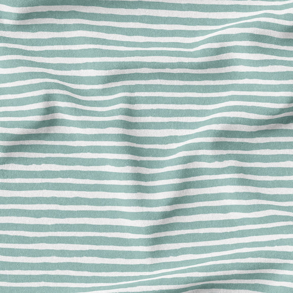 Watercolor Mini Stripes - OCEAN - Organic Cotton/Spandex Euro Knit Jersey