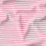 Watercolor Mini Stripes - ROSE - Organic Cotton/Spandex Euro Knit Jersey