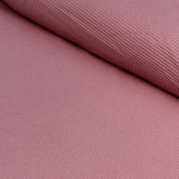 DUSTY ROSE - WAFFLE - Organic Cotton/Spandex Euro Knit