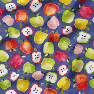Watercolor Apples - Organic Cotton/Spandex Euro Knit Jersey