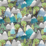 Watercolor Mountains - Organic Cotton/Spandex Euro Knit Jersey