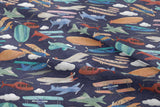 Aircraft - Dark Blue - Organic Cotton/Spandex Euro Knit Jersey