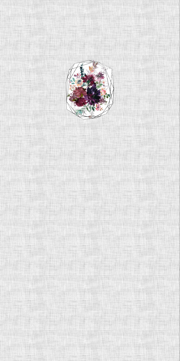 PANEL - ROMPER - Burgundy Floral - Design ONE - Organic Cotton/Spandex Euro Knit Jersey