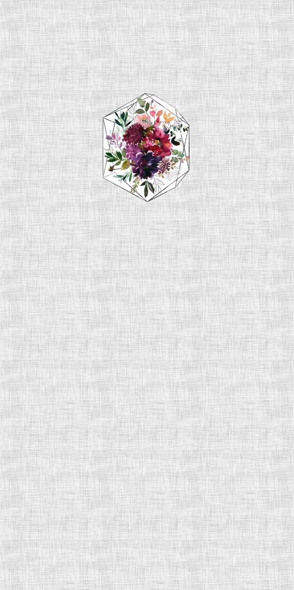 PANEL - ROMPER - Burgundy Floral - Design TWO - Organic Cotton/Spandex Euro Knit Jersey