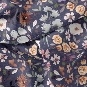 Muted Floral - Navy - RECYCLED Swim Fabric