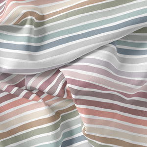 Muted Rainbow Stripes - RECYCLED Swim Fabric