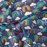 Rainbows & Raindrops - RECYCLED Swim Fabric