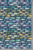 Fish - Navy - RECYCLED Swim Fabric