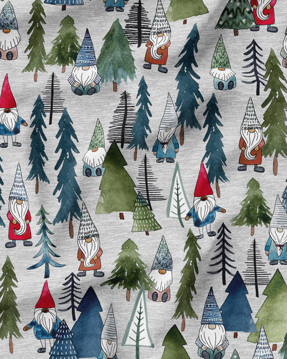 GNOME FOREST - FOG - Organic Cotton/Spandex Euro Knit Jersey