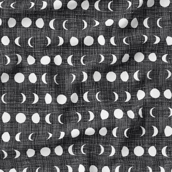 Moons - Dark - Organic Cotton/Spandex Euro Knit Jersey