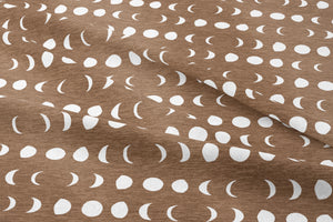 Heathered Moon Phases - Caramel -  Organic Cotton/Spandex Euro Knit Jersey