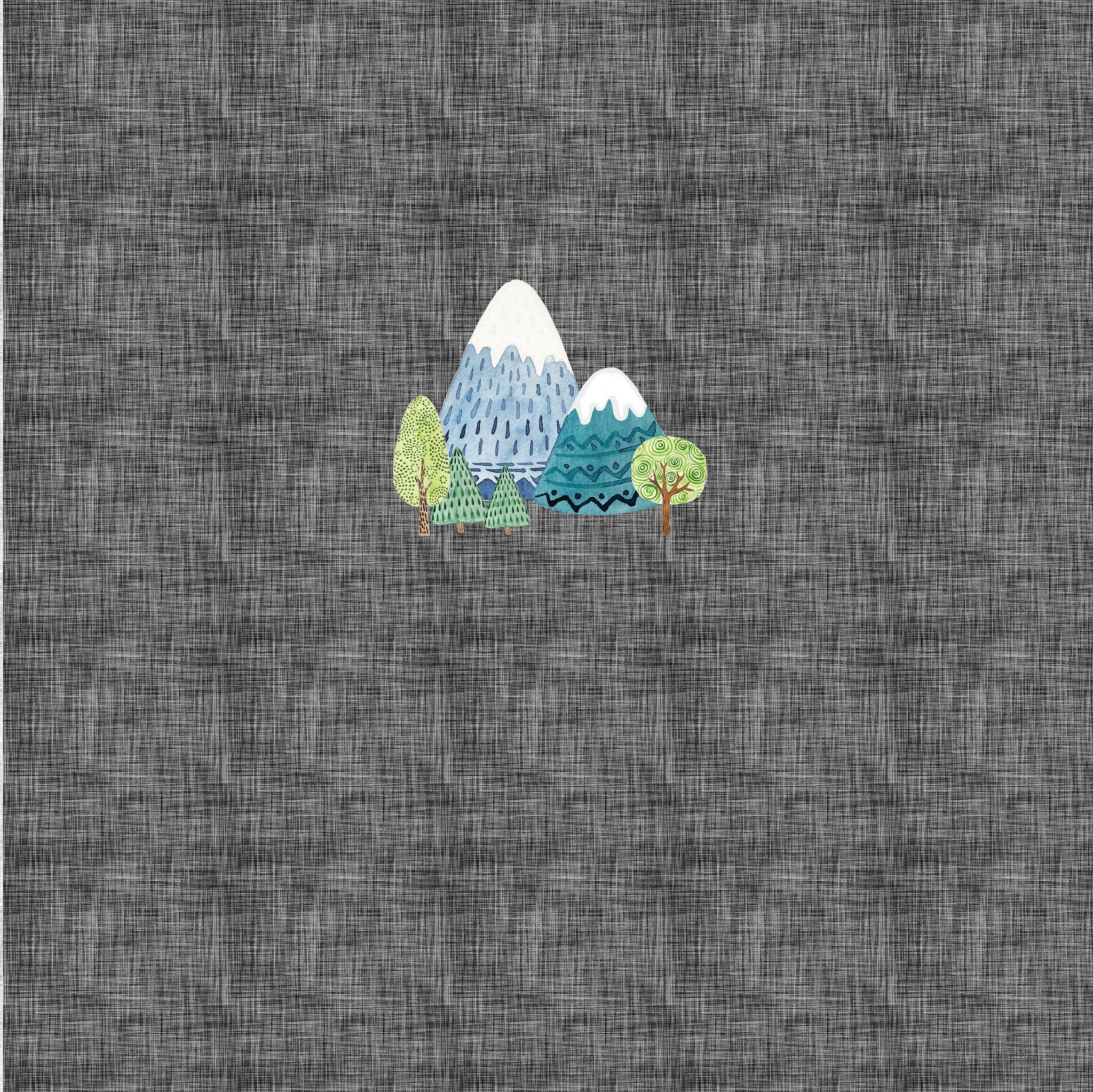 PANEL - Mountains - Organic Cotton/Spandex Euro Knit Jersey – Wolf