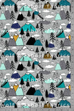 Mountains - Grey - Organic Cotton/Spandex Euro Knit Jersey