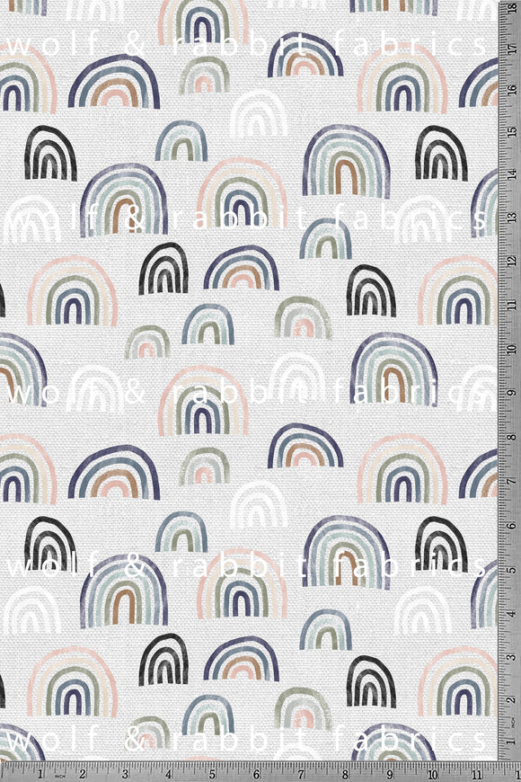 Muted Rainbows - Light - Organic Cotton/Spandex Euro Knit Jersey