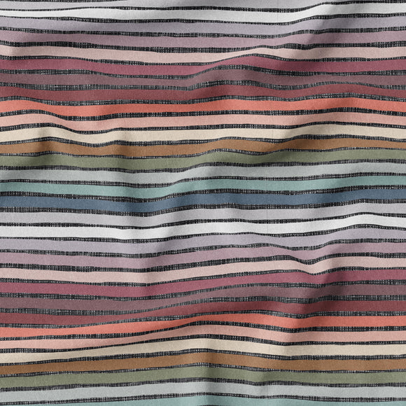 Neutral Pastel Stripes - Dark - Organic Cotton/Spandex Euro Knit Jersey