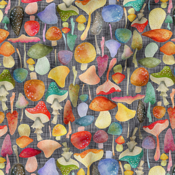 Mushrooms - Organic Cotton/Spandex Euro Knit Jersey
