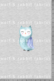 PANEL - Blue Owl - Organic Cotton/Spandex Euro Knit Jersey