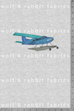 PANEL - Blue Plane - Organic Cotton/Spandex Euro Knit Jersey