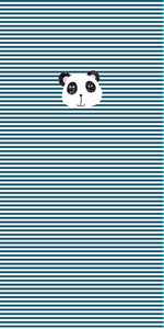 PANEL - ROMPER - Panda - Teal Stripes - Organic Cotton/Spandex Euro Knit Jersey