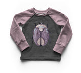 PANEL - ROMPER - Purple Beetle - Organic Cotton/Spandex Euro Knit Jersey