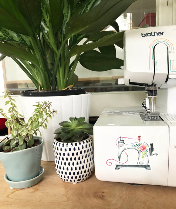 Vinyl Sticker - Floral Sewing Machine