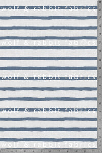 Burlap Stripes - Cadet - Organic Cotton/Spandex Euro Knit Jersey